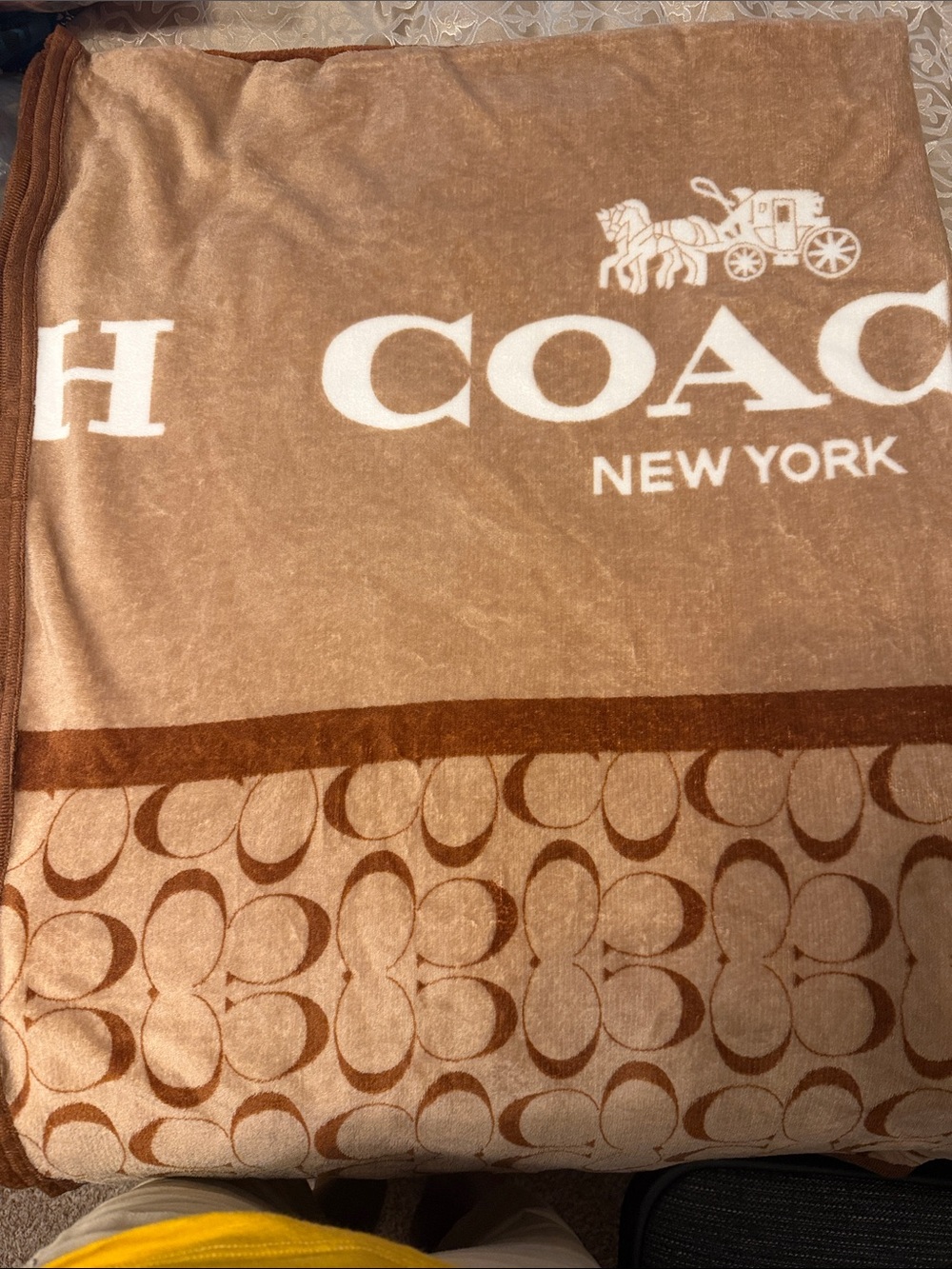 Tan Plush Throw Blanket